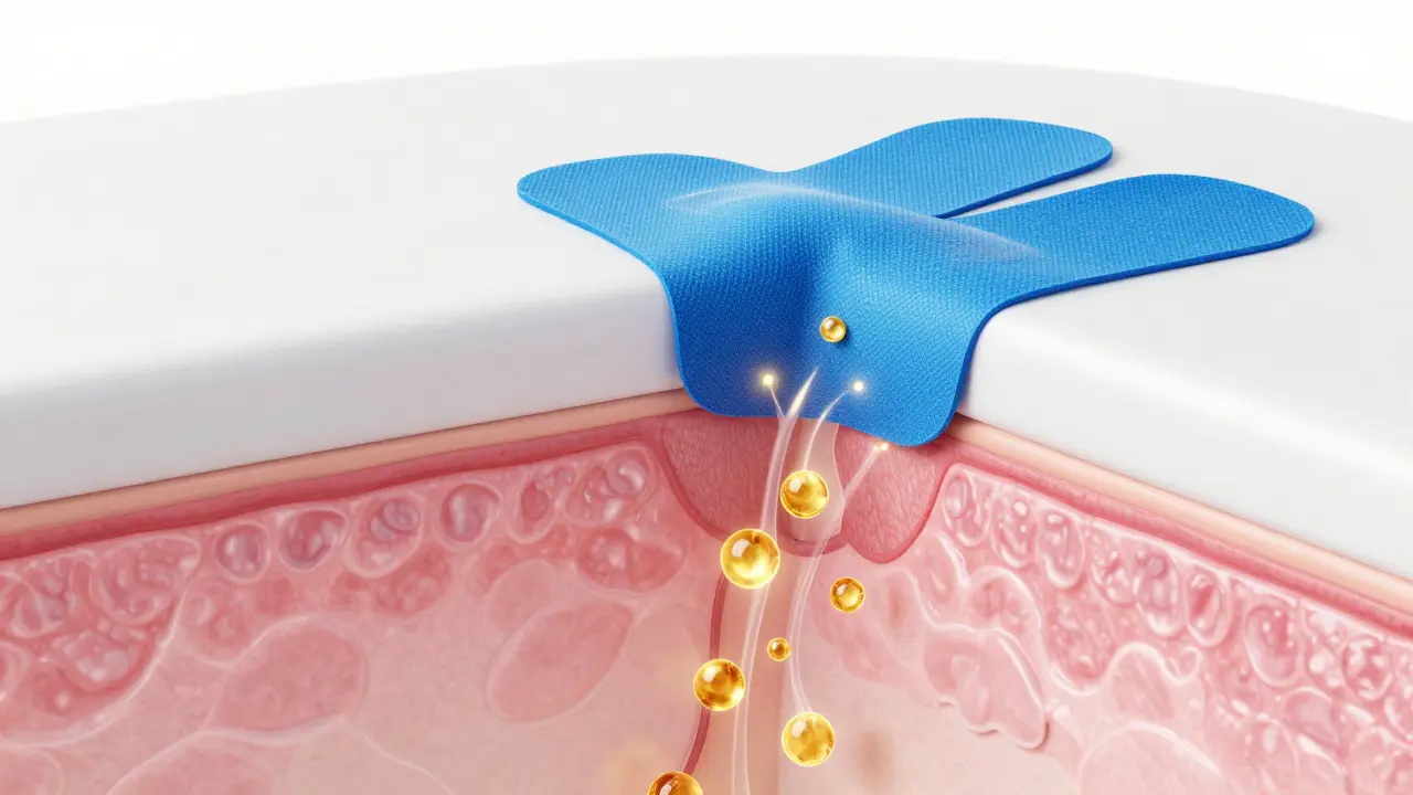 3D ilustrace mechanismu tejpování a uvolnění lymfatického systému v kůži.